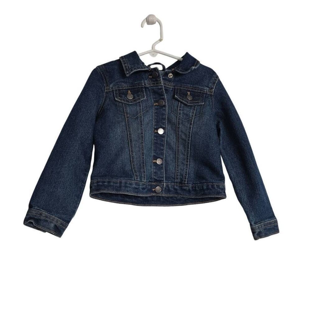 The Children's Place Girls Size 5T Blue Jean Snap Front Button-Down Jacket
